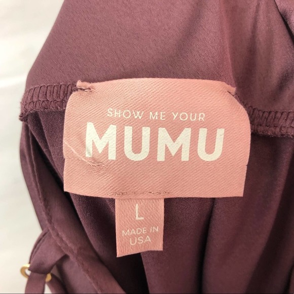 NEW Show‎ Me Your Mumu Verona Cowl Dress Dusty Plum Luxe Satin Size Large - Picture 9 of 10